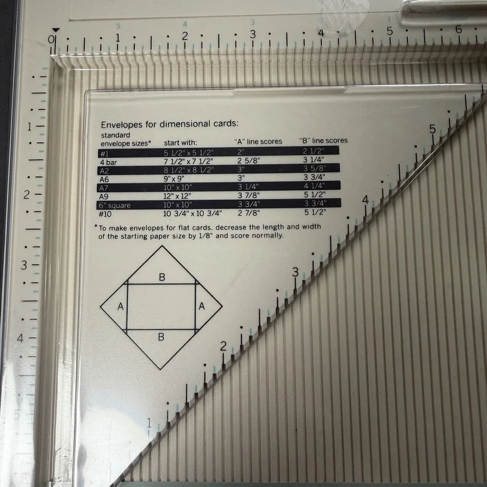 Martha Stewart Scoring Board Envelope Tool 3 Pc Set 12 x 12 Craft Junk Journal‎